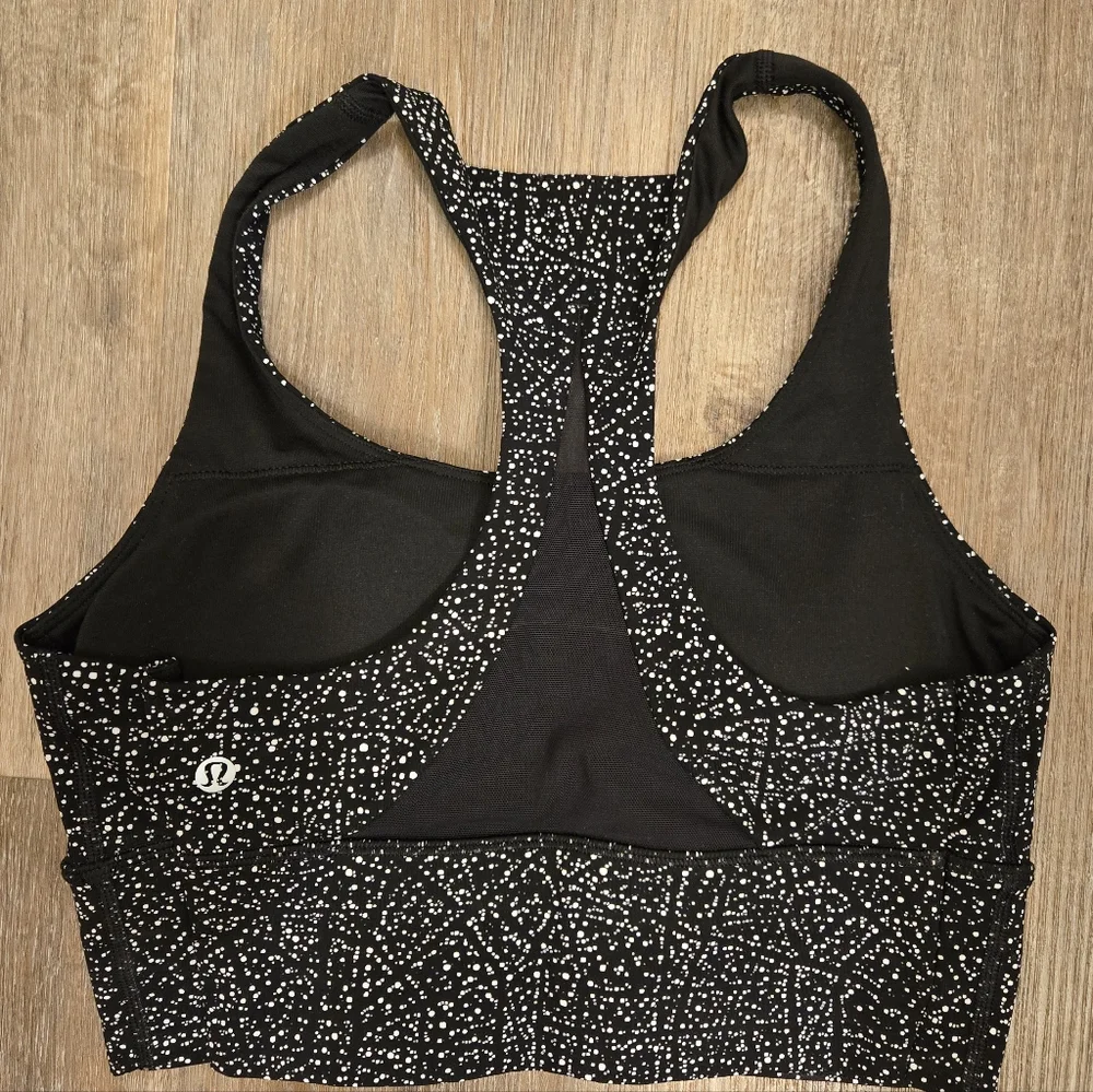 Lululemon Invigorate Bra Longline Night View White Black/Black Size 10 - Picture 7 of 11
